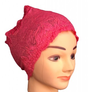 Cotton Lace Hijab Head Band – Red